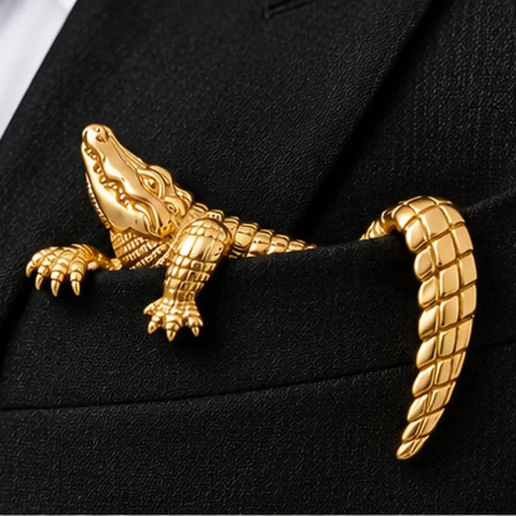 🌟 Luxury Sculpted Animal Brooch – Premium Statement Piece for Suits & Blazers🐊👔