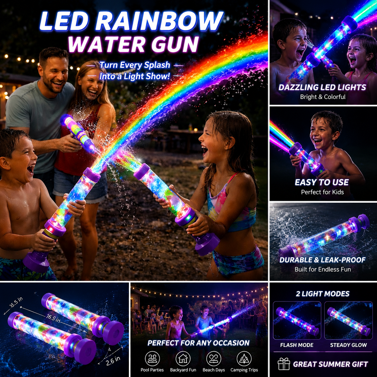 🌈 Turn Every Backyard Into a Rainbow Light Show💦
