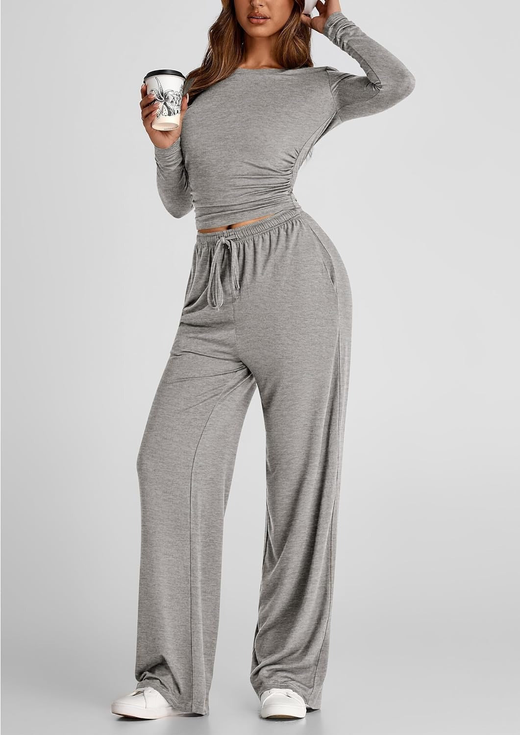 👚👖 Women's Casual Wear Long-Sleeved Loose-Fit Trouser Set 💕