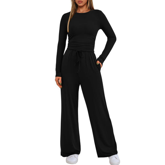 👚👖 Women's Casual Wear Long-Sleeved Loose-Fit Trouser Set 💕
