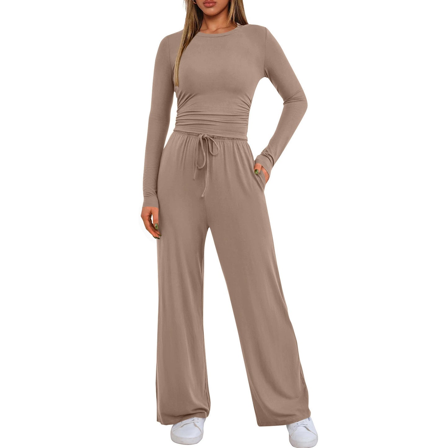 👚👖 Women's Casual Wear Long-Sleeved Loose-Fit Trouser Set 💕