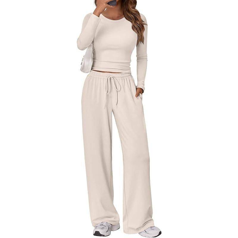 👚👖 Women's Casual Wear Long-Sleeved Loose-Fit Trouser Set 💕