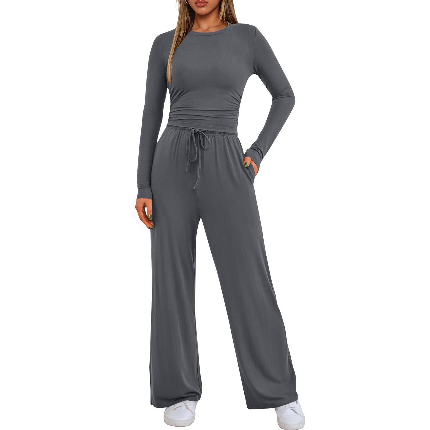 👚👖 Women's Casual Wear Long-Sleeved Loose-Fit Trouser Set 💕