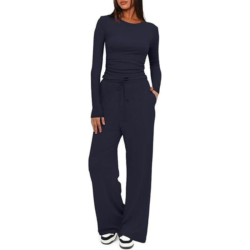 👚👖 Women's Casual Wear Long-Sleeved Loose-Fit Trouser Set 💕