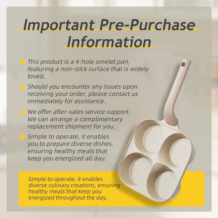 🍳Medical Stone 4-Hole Wooden Handle Non-Stick Frying Pan – Ideal for Pancakes, Burgers, Breakfast & Quick Home Cooking
