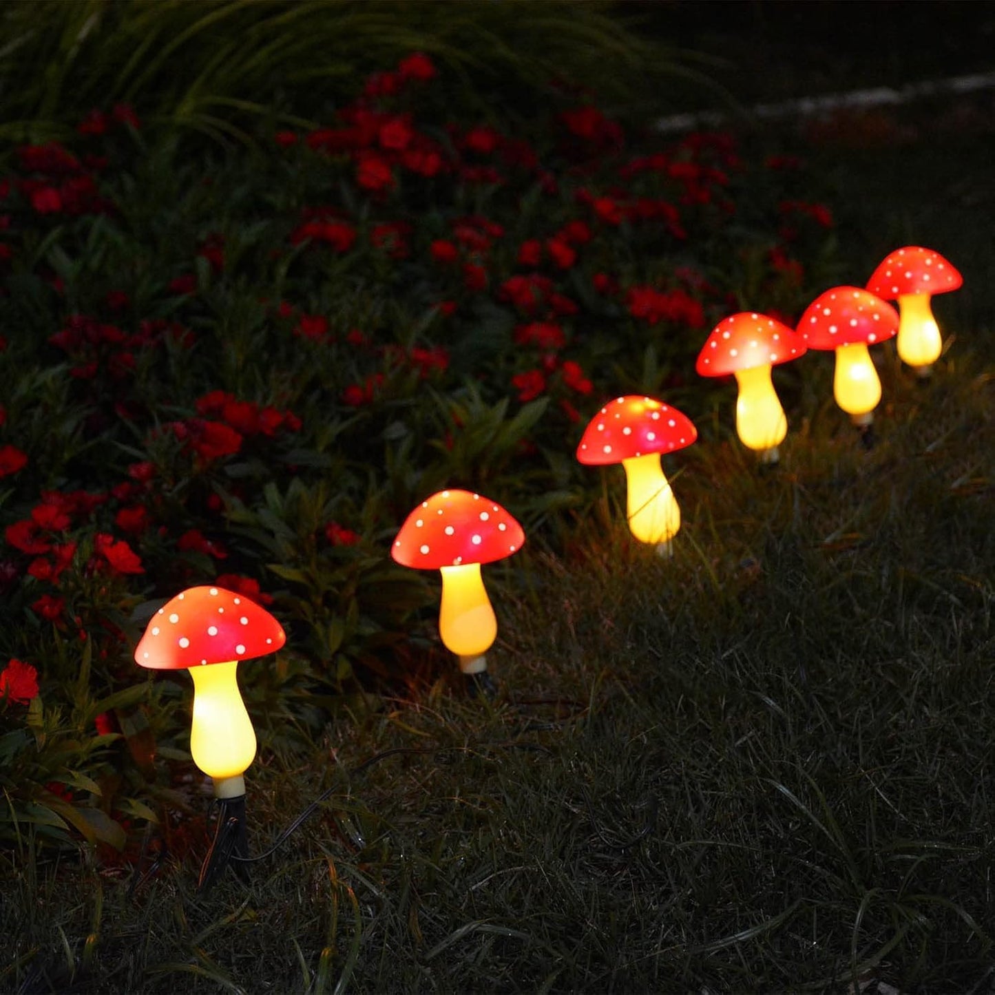 Waterproof Solar Mushroom Lights Outdoor Decor, 8 Modes for Garden Pathway Landscape Yard