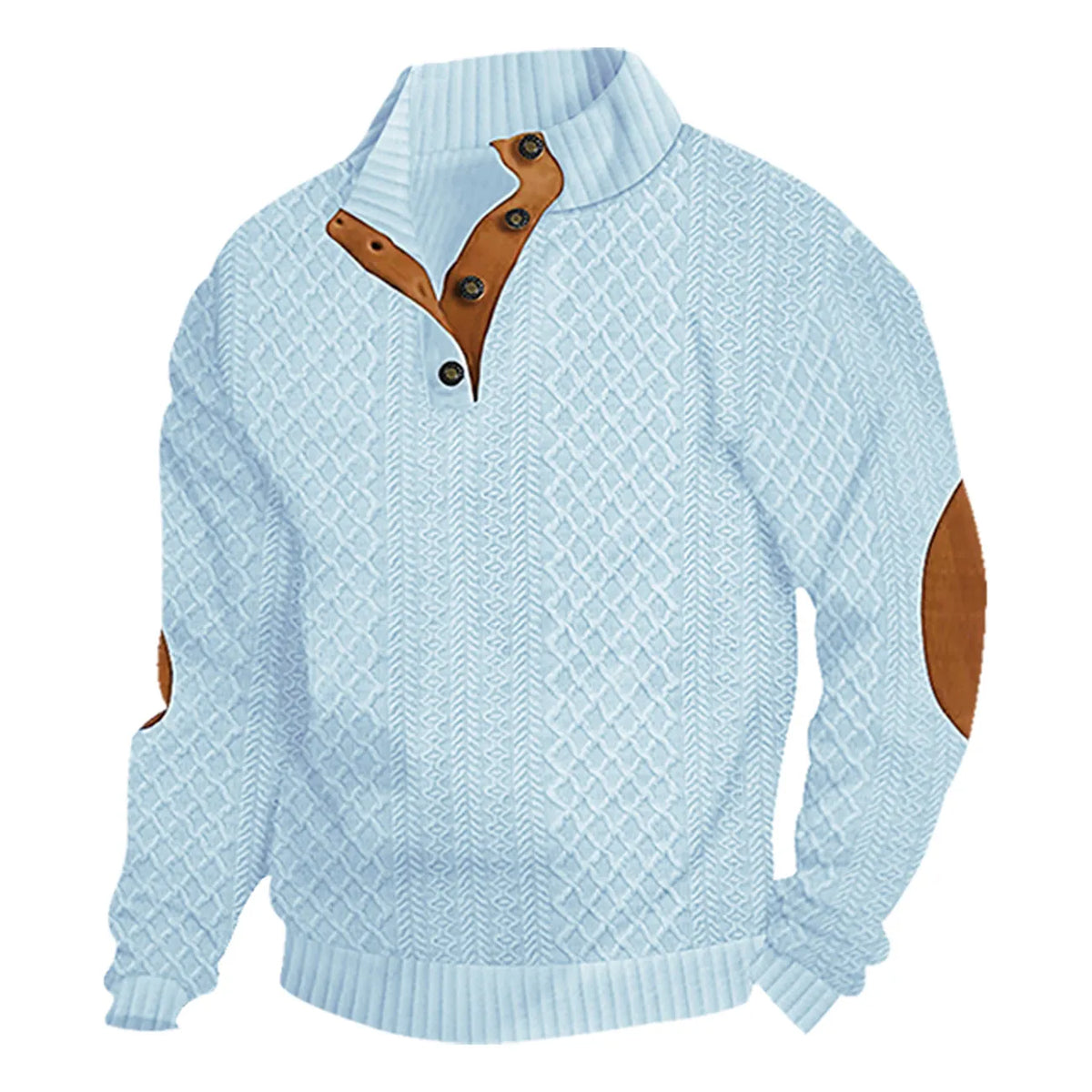 Men's Retro Casual Color-Block Jacquard Hooded Pullover