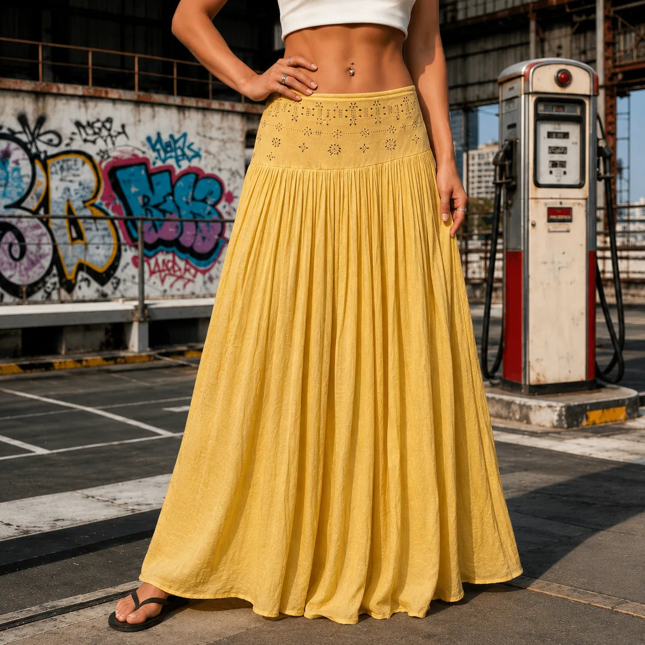 👗Women's High-Waisted Linen A-Line Beach Skirt👠