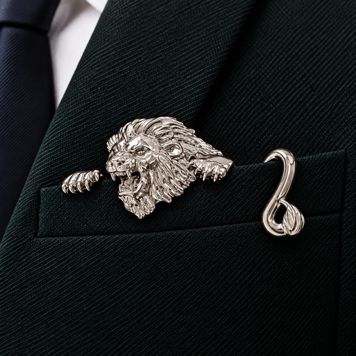 🌟 Luxury Sculpted Animal Brooch – Premium Statement Piece for Suits & Blazers🐊👔