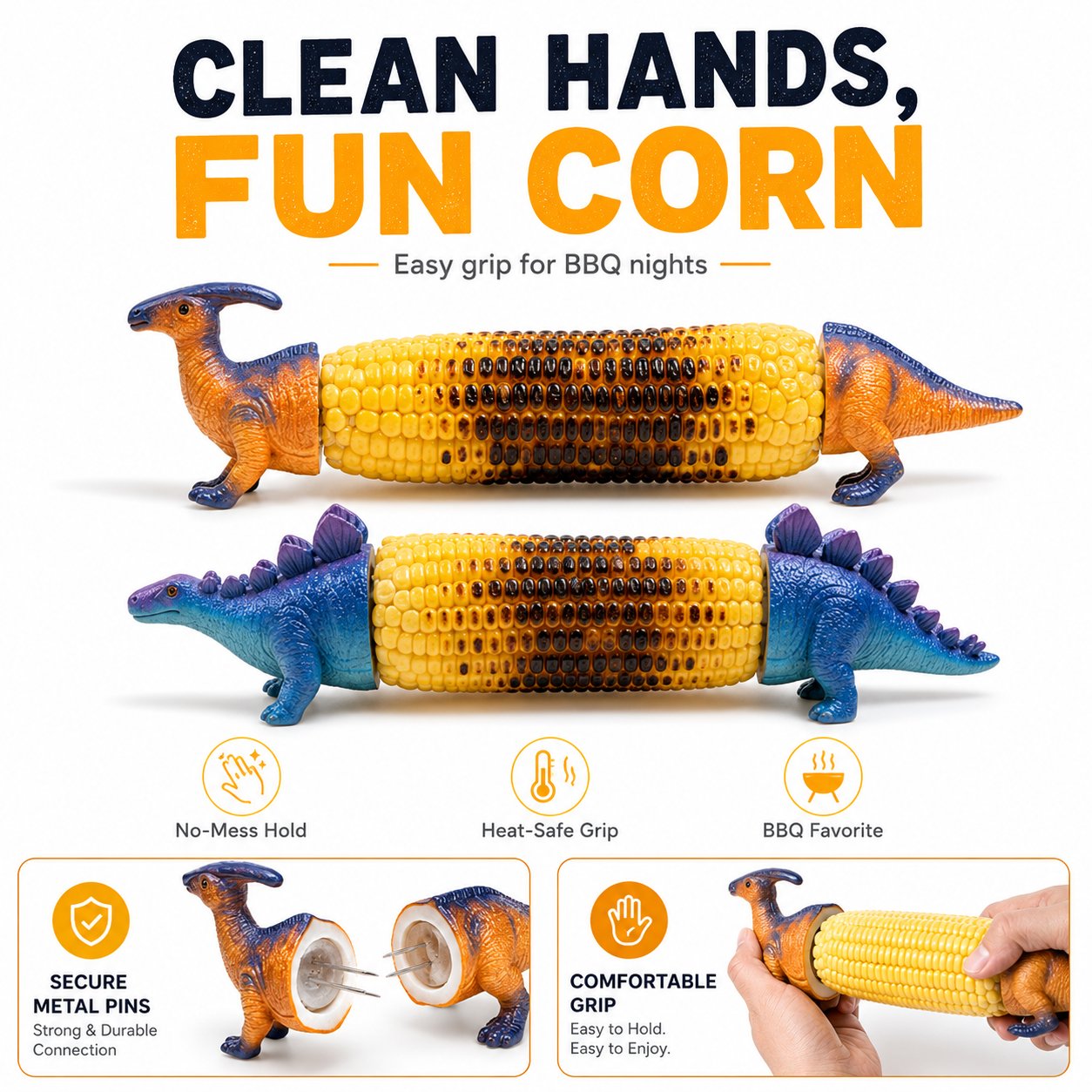 🦖 Dino Bite Corn Holders 🌽Turn Ordinary Corn Into The Most Fun Thing On The Table🧒