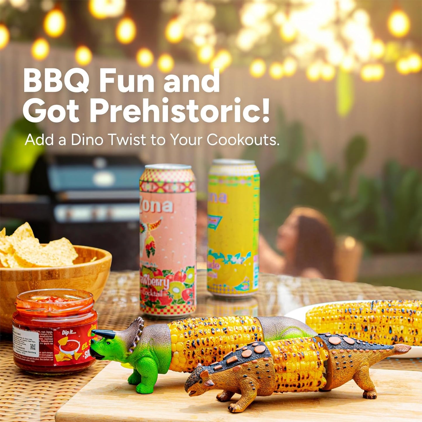 🦕⭐2026 New⭐ Dinosaur Corn Holders for Corn On The Cob - Funny Corn Cob Holder for Kids and Adults with Stainless Steel Prongs