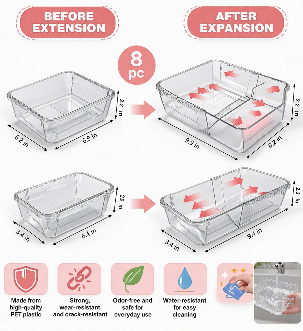🎁2026 Hot Sale 49% OFF🧩 Expandable Drawer Organizer