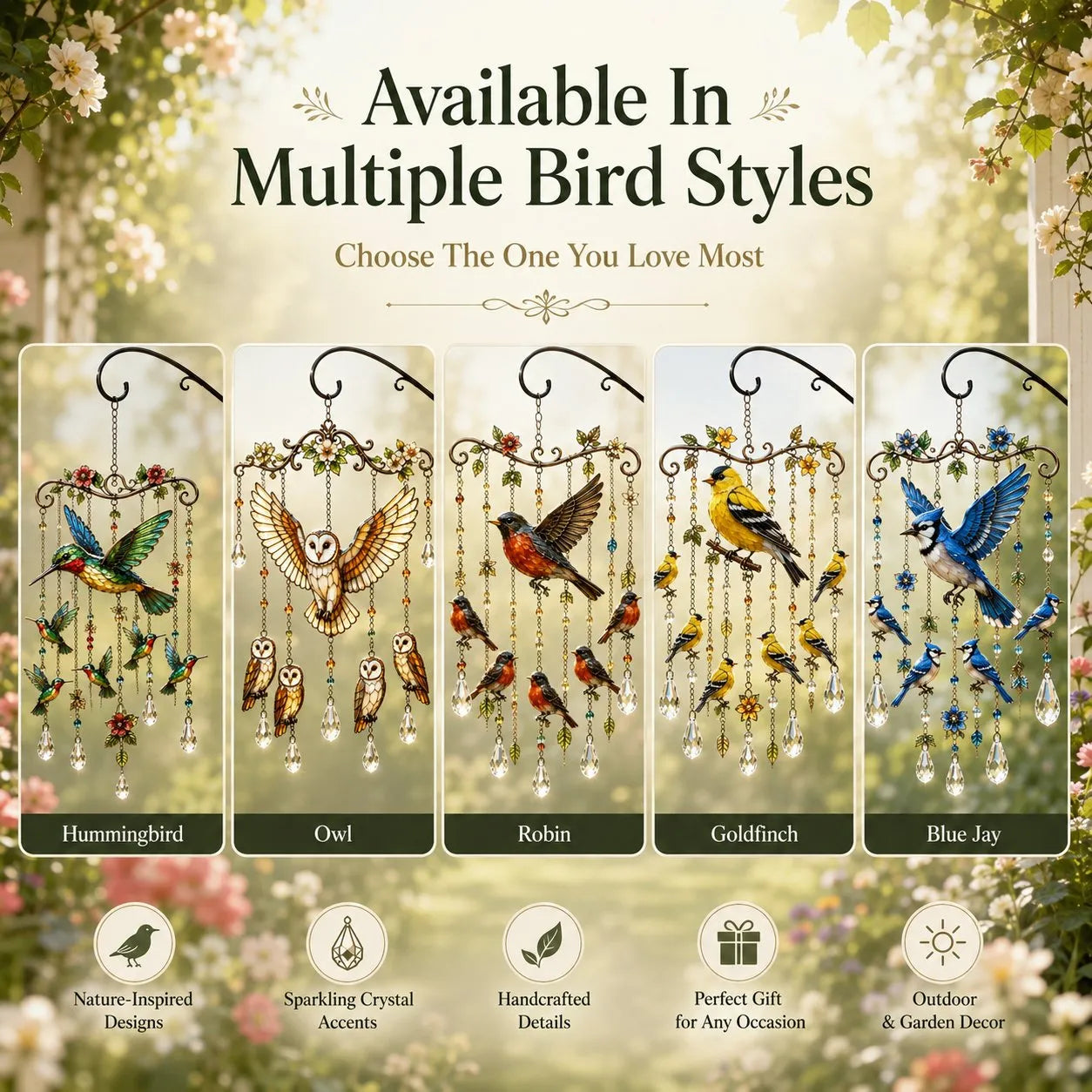 🐦🎐Graceful Hummingbird Wind Chime, Bring Beauty, Peace To Your Garden