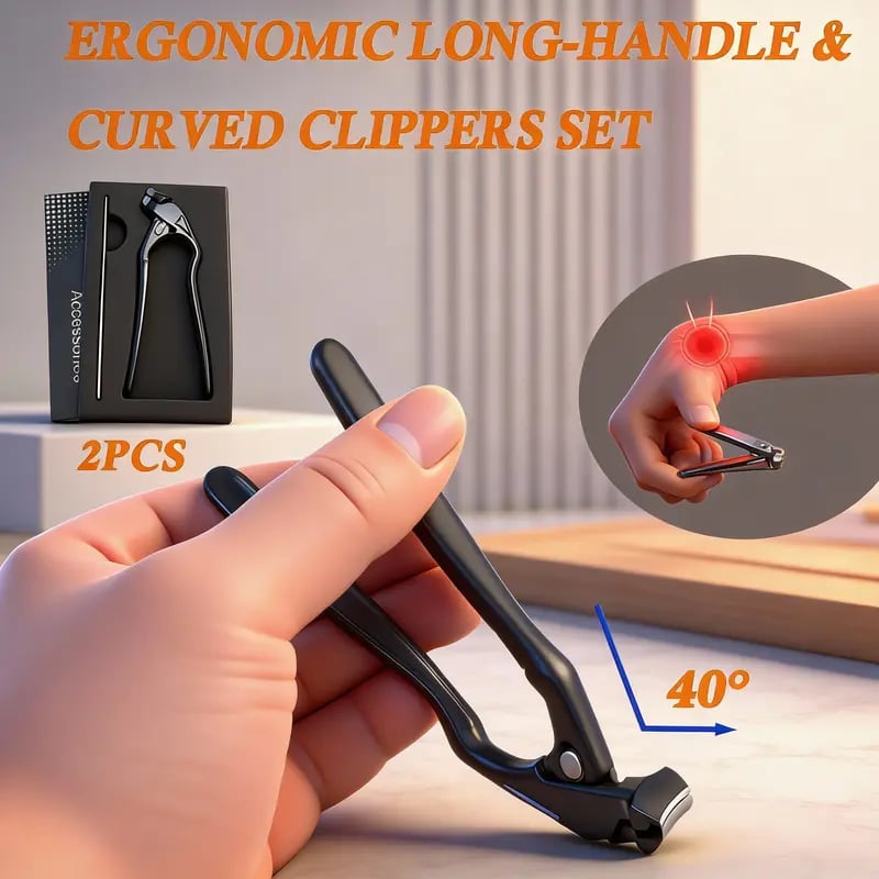 ✂️ Black Curved Nail Clipper – Ergonomic & Easy for Seniors