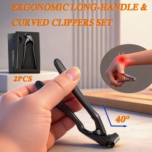 ✂️ Black Curved Nail Clipper – Ergonomic & Easy for Seniors
