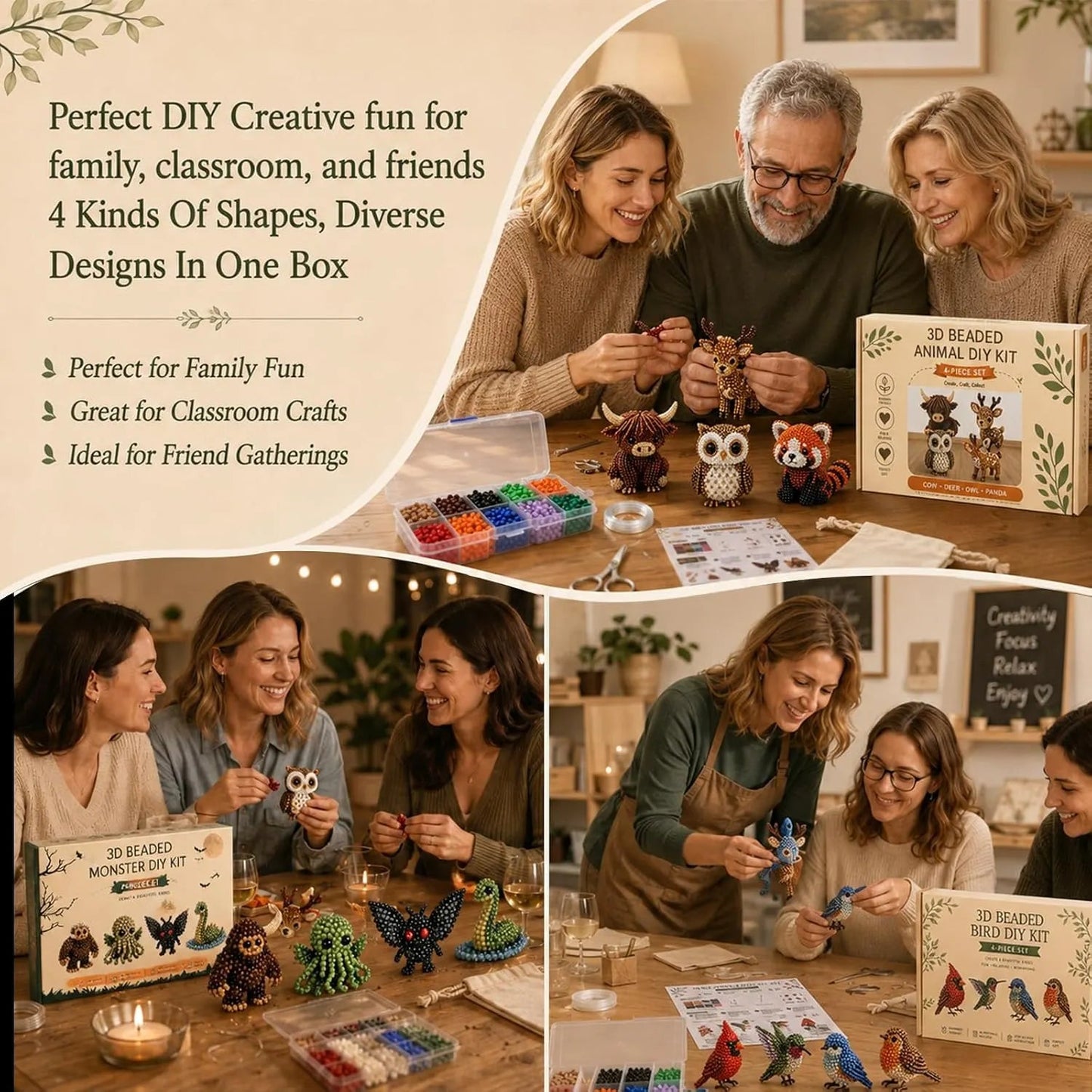 🧵Mini 3D Beaded Animal Craft Kit