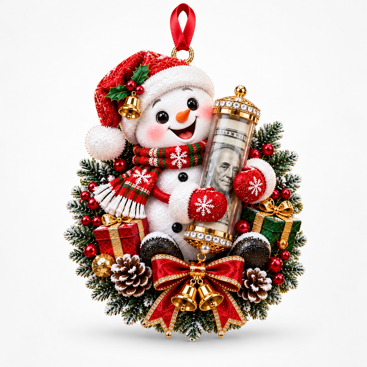 MerryMitts – Plush Animal Christmas Money Ornament