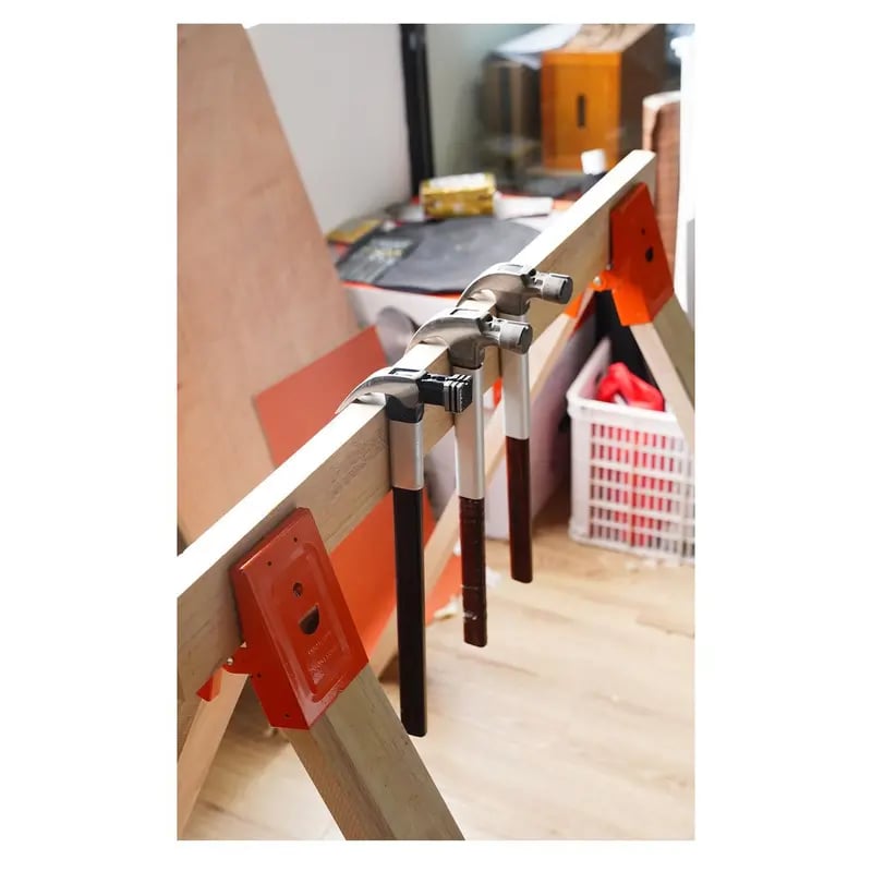 🛠️ 2Pcs Heavy Duty Sawhorse Brackets with Down Clamp