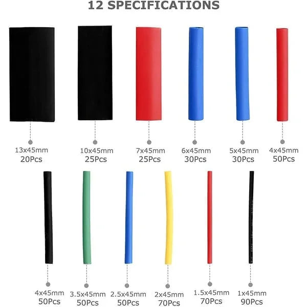 🔥 Heat Shrink Tubing Kit – 580 PCS with Case, 3:1 Ratio & Waterproof Sealing 🛠️📦