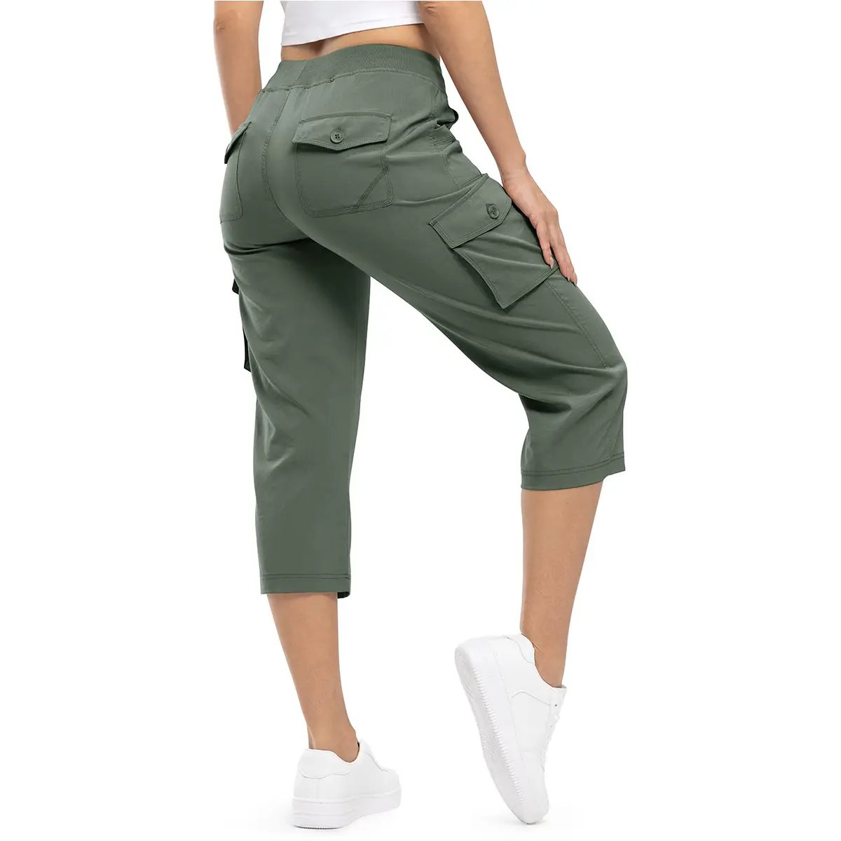 Women Lightweight Hiking Capris: Quick-Dry, 6 Pockets, Loose Fit