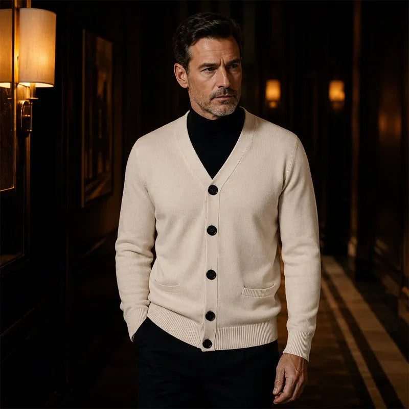 🏆 Bestseller 🧶 Men's V-Neck Knit Cardigan – Timeless Silhouette & All-Day Comfort for Every Occasion