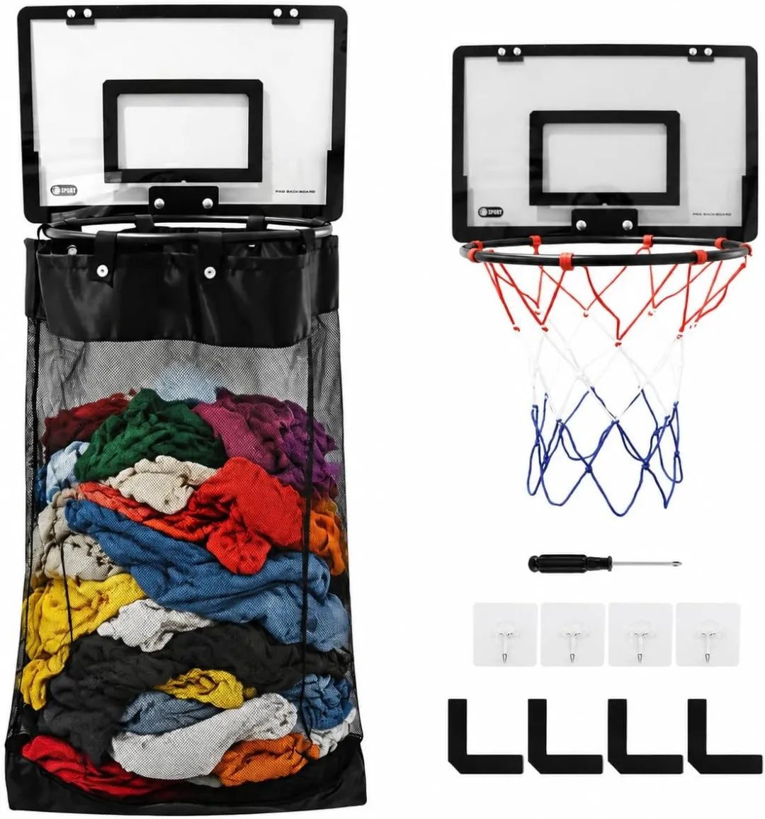 2-in-1 Basketball Laundry Hoop