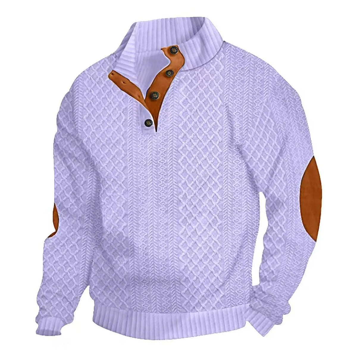 Men's Retro Casual Color-Block Jacquard Hooded Pullover