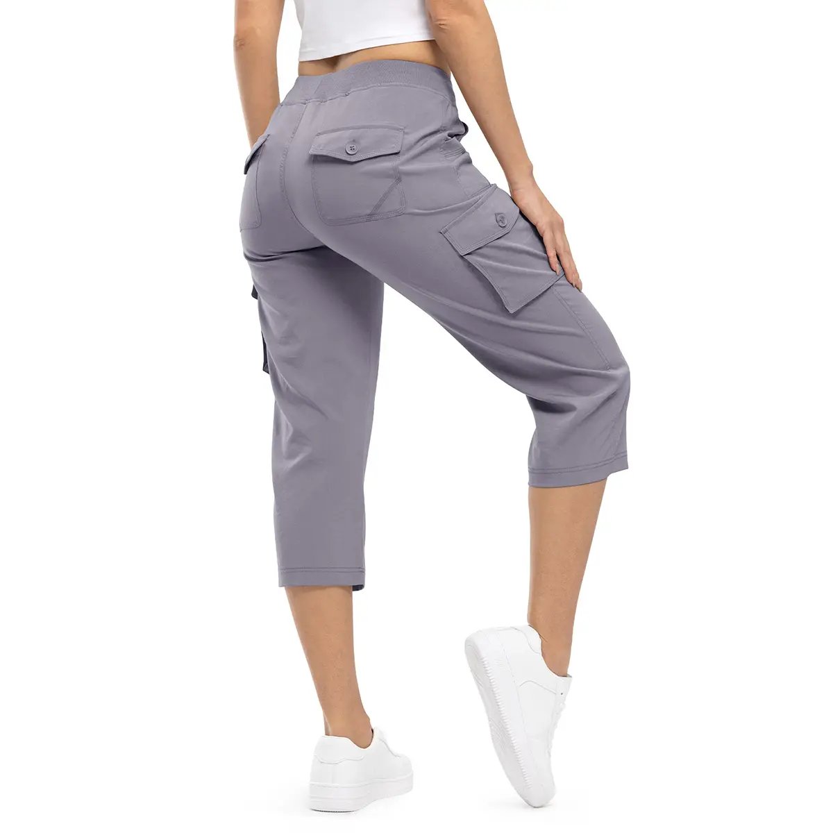 Women Lightweight Hiking Capris: Quick-Dry, 6 Pockets, Loose Fit