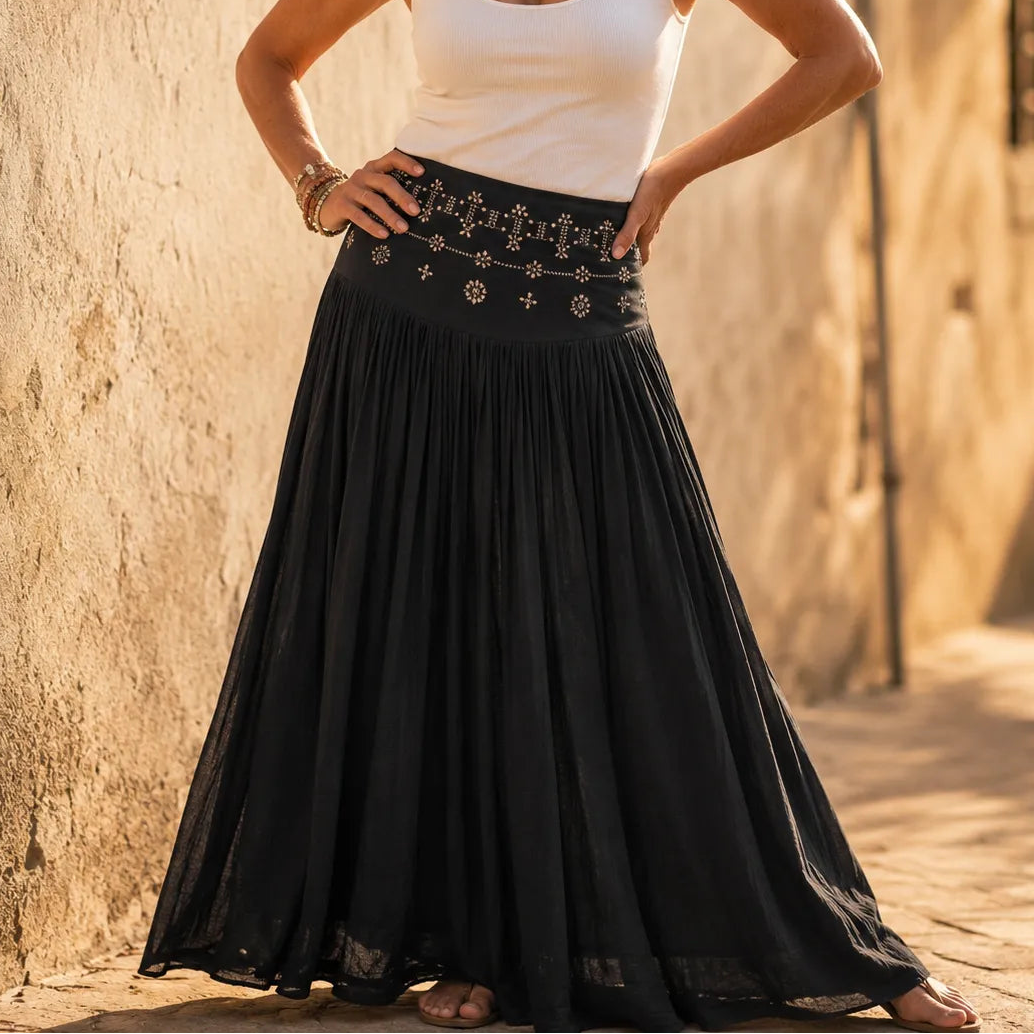 👗Women's High-Waisted Linen A-Line Beach Skirt👠