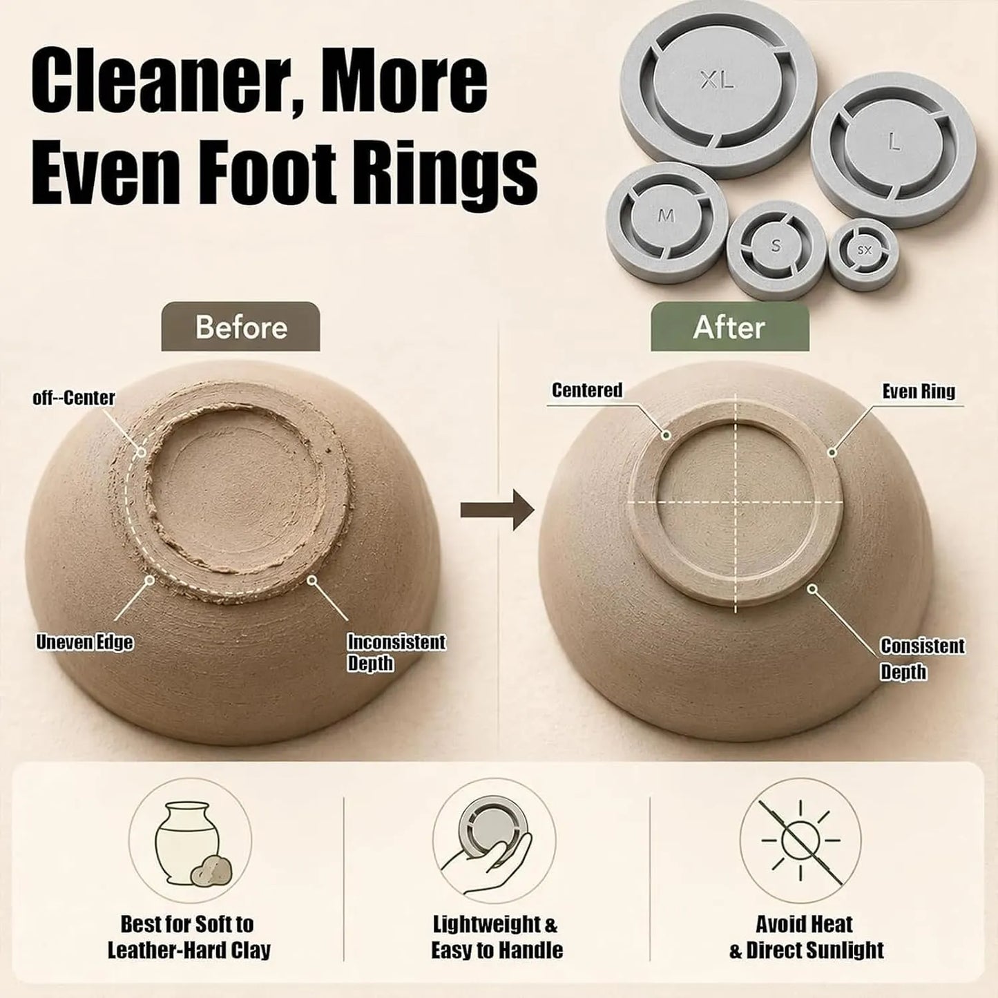 🔥Last Day 49% OFF - Pottery Foot Ring Tool