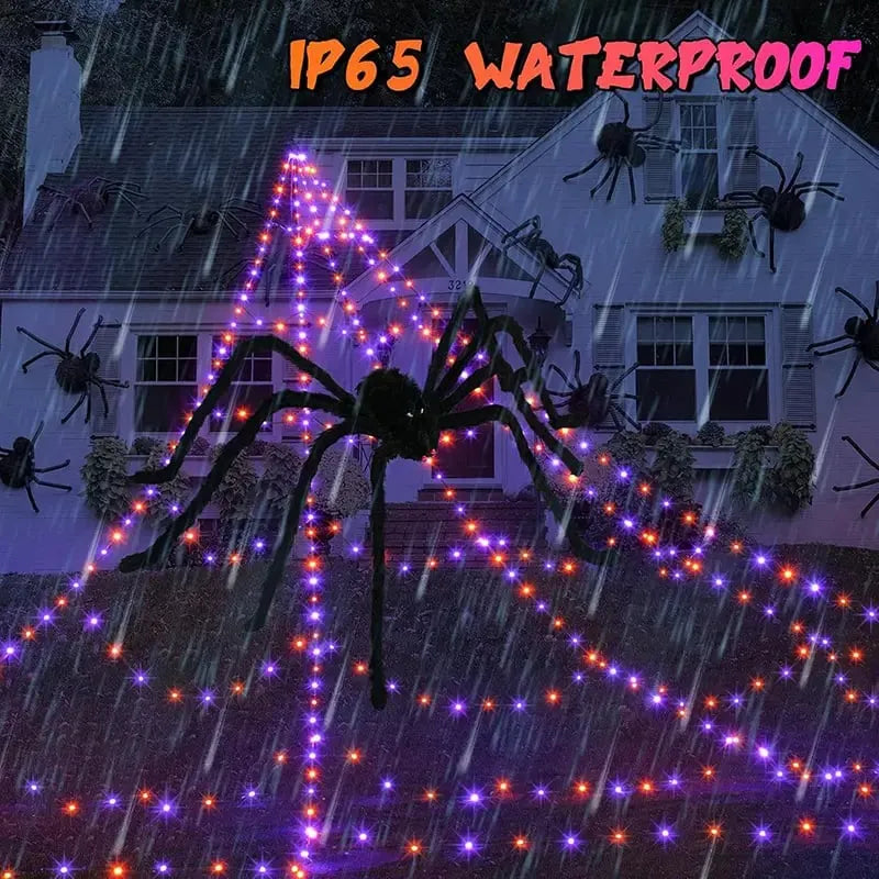 Halloween Glowing Spider Web Lights