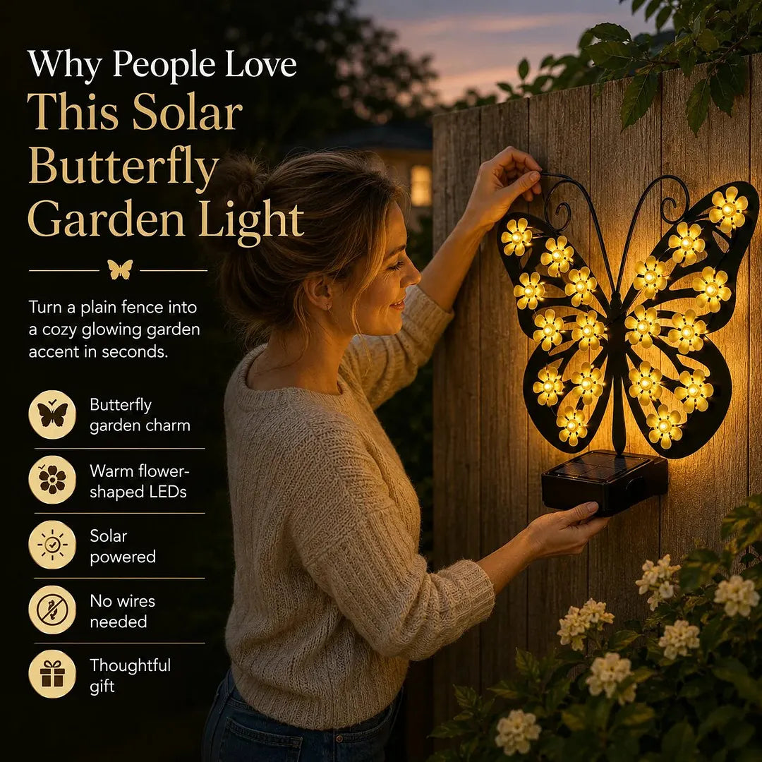 🦋☀️ New Arrival: Outdoor Metal Butterfly Solar Wall Decor ✨