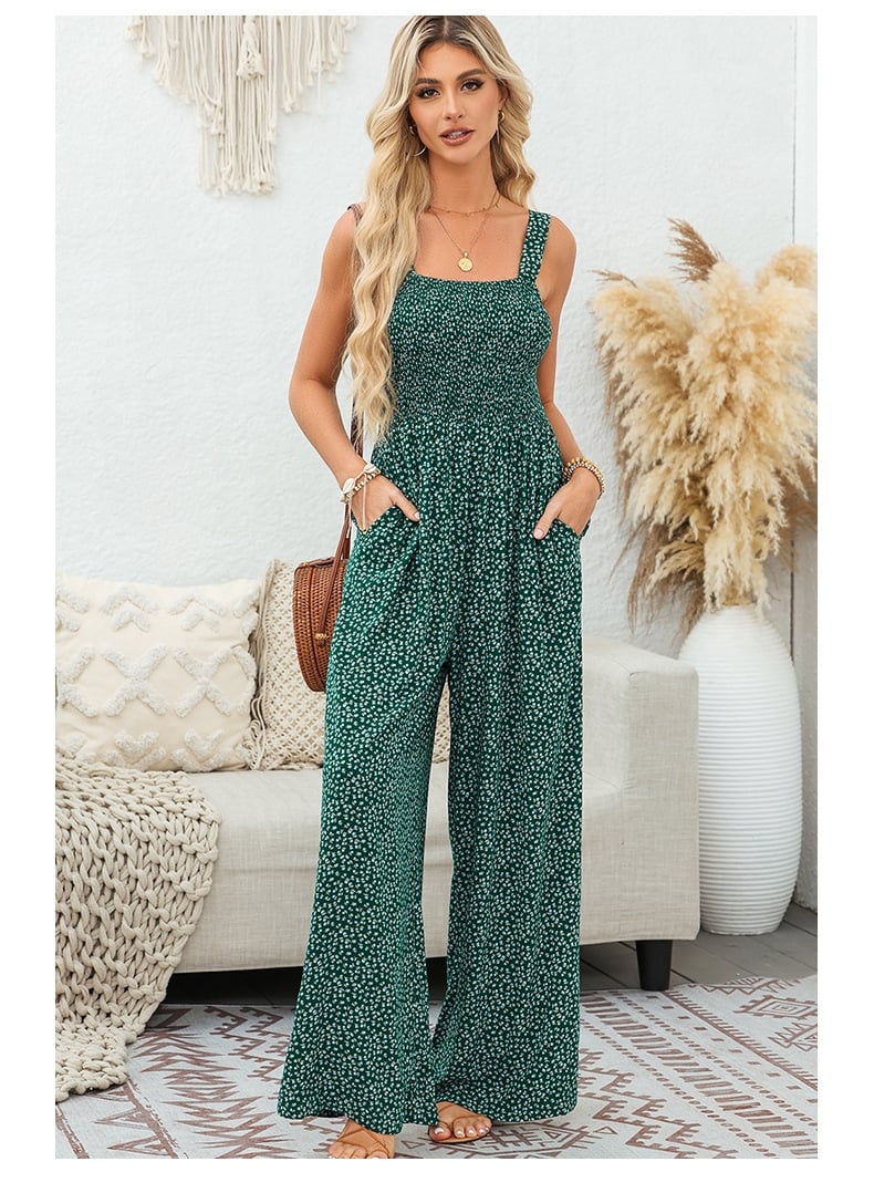 🏖️🌼Women's Casual Print Sleeveless Overalls Jumpsuits