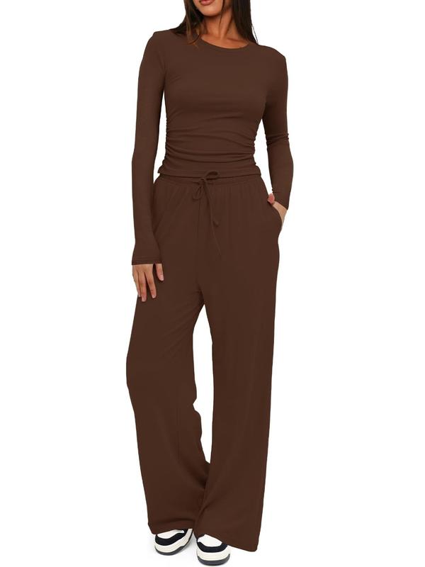 👚👖 Women's Casual Wear Long-Sleeved Loose-Fit Trouser Set 💕