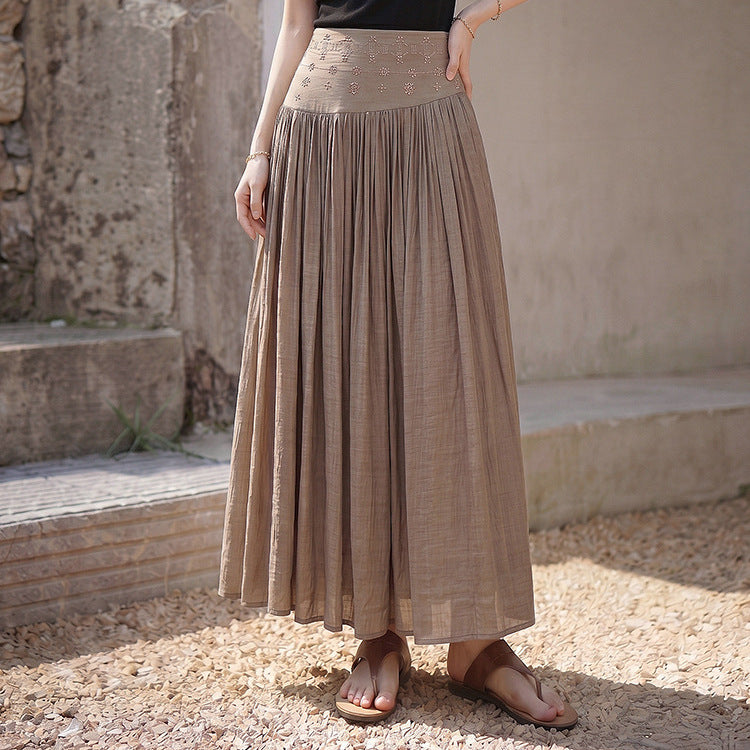 👗Women's High-Waisted Linen A-Line Beach Skirt👠