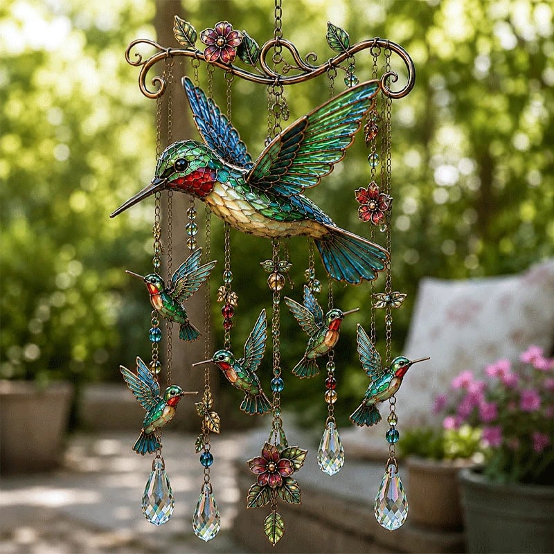 🐦🎐Graceful Hummingbird Wind Chime, Bring Beauty, Peace To Your Garden