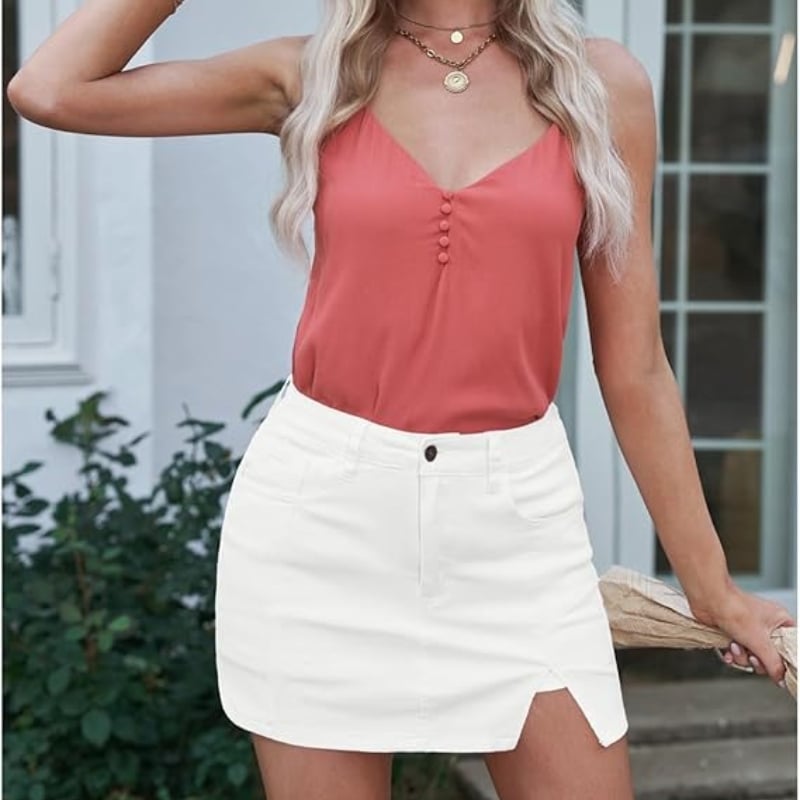 👖✨ Women's High-Waisted Denim Skort – Mini Skirt Vibes with Shorts Comfort! 🔥💃
