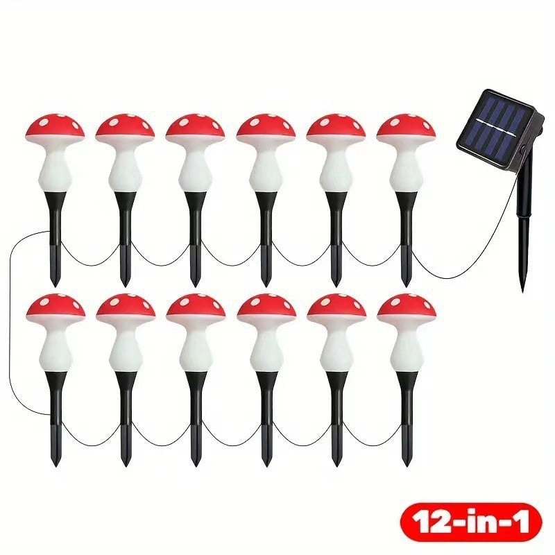 Waterproof Solar Mushroom Lights Outdoor Decor, 8 Modes for Garden Pathway Landscape Yard