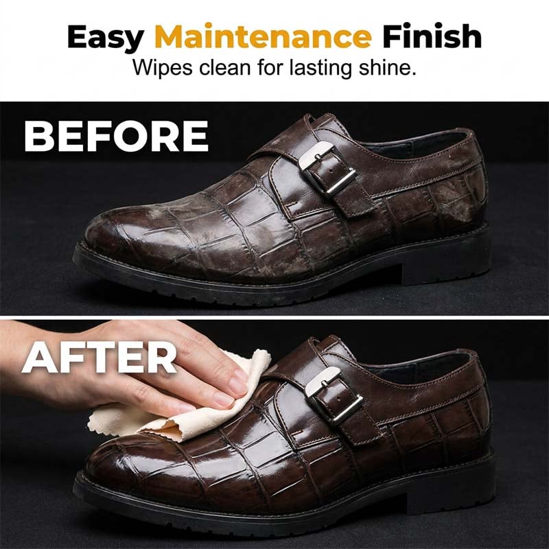 Men's Classic Faux Leather Single-Buckle Shoes – Timeless design, comfortable fit & perfect for work, weddings or semi-formal occasions ✨