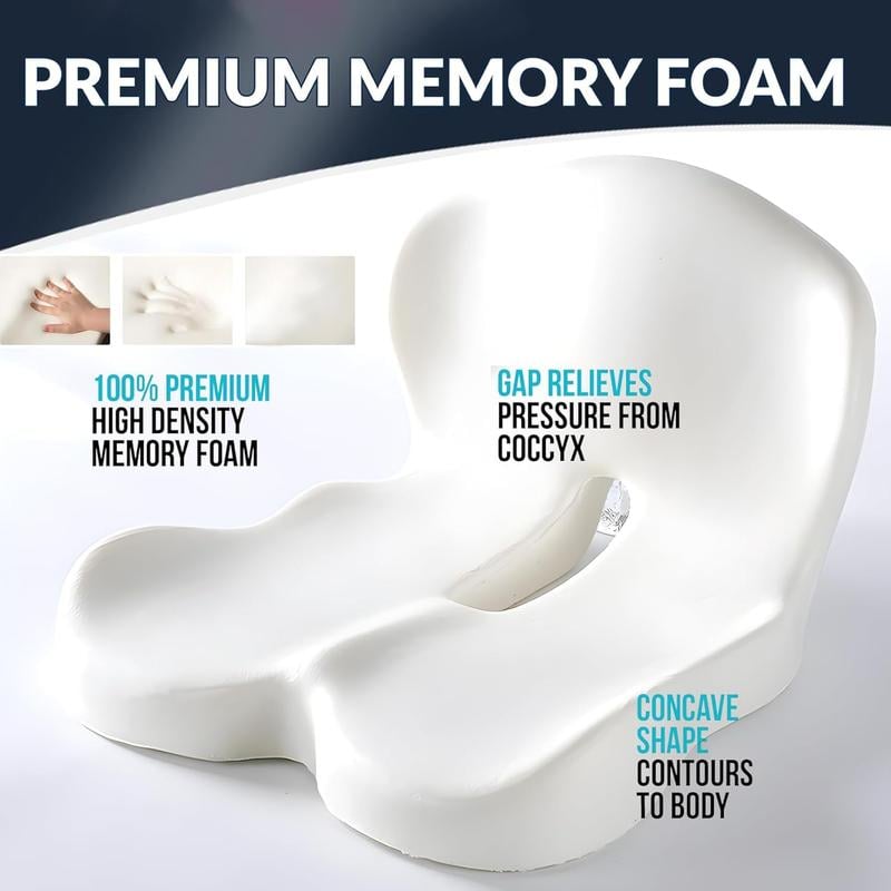 💎 40% OFF! 💎 Non-Slip Memory Foam Seat Cushion – Sciatica Relief, Breathable Mesh & Universal Fit for Car, Office & Wheelchair