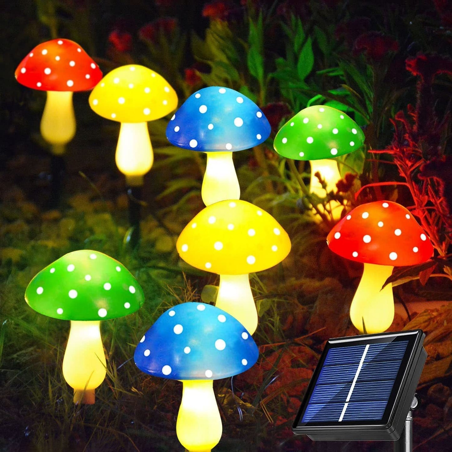 Waterproof Solar Mushroom Lights Outdoor Decor, 8 Modes for Garden Pathway Landscape Yard
