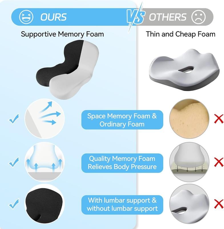 💎 40% OFF! 💎 Non-Slip Memory Foam Seat Cushion – Sciatica Relief, Breathable Mesh & Universal Fit for Car, Office & Wheelchair