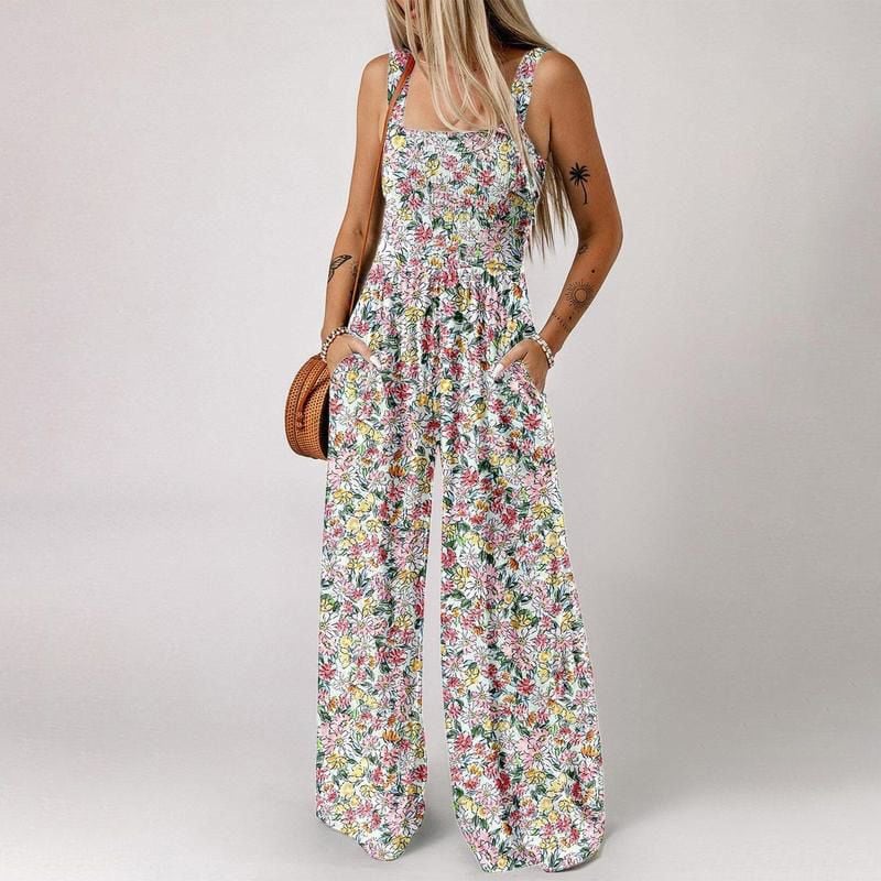 🏖️🌼Women's Casual Print Sleeveless Overalls Jumpsuits