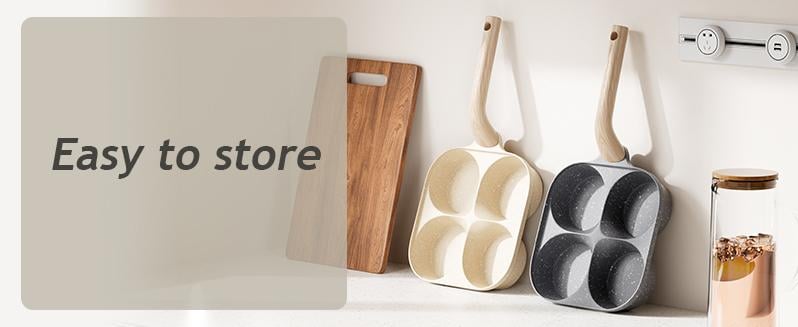 🍳Medical Stone 4-Hole Wooden Handle Non-Stick Frying Pan – Ideal for Pancakes, Burgers, Breakfast & Quick Home Cooking