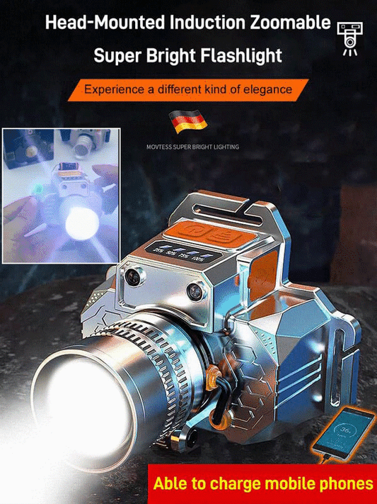 ✨✨Head-Mounted Induction Zoomable Super Bright Flashlight