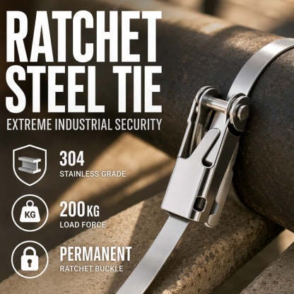 Heavy Duty Stainless Steel Cable Tie with Flip Lock Buckle