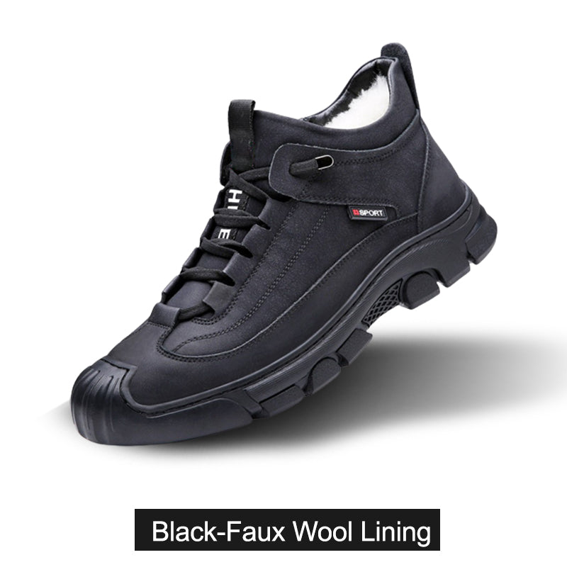 ✨Men's Faux Wool Lining Leather Sneaker👟