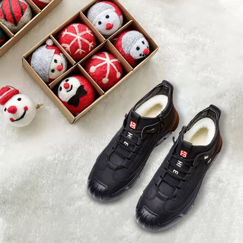 ✨Men's Faux Wool Lining Leather Sneaker👟