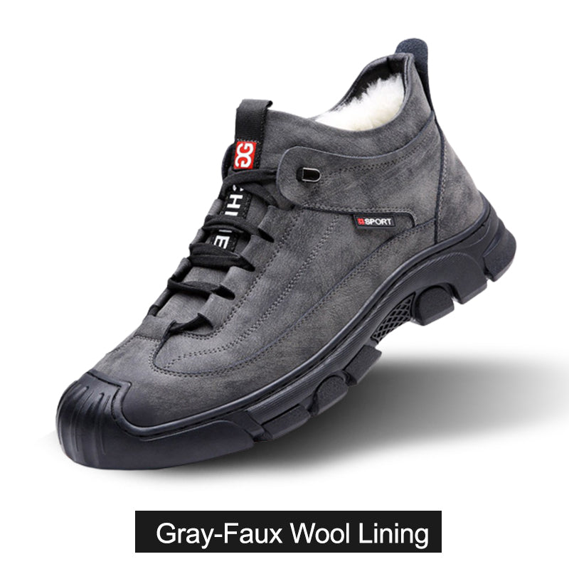 ✨Men's Faux Wool Lining Leather Sneaker👟