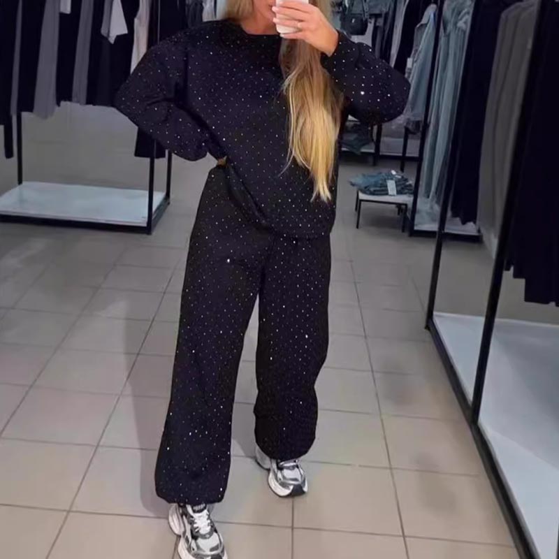 💖Women’s Round-neck Casual Sports Sweatshirt and Jogger Pants (2-piece Set)
